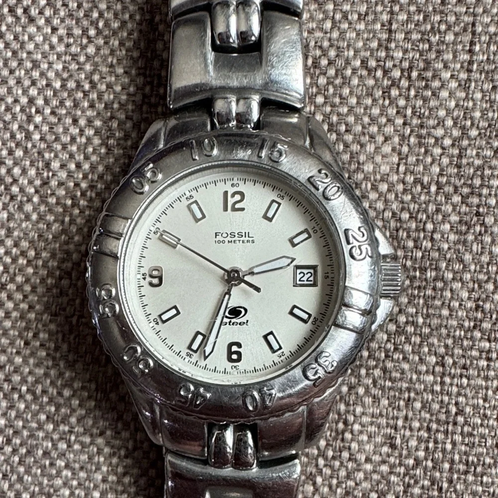 Fossil Stainless Steel Women's Watch with White Dial